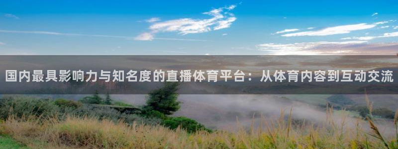 国内最具影响力与知名度的直播体育平台：从体育内容到互动交流